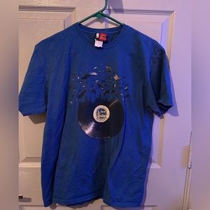 NBA GOLDEN STATE WARRIORS Broken Record 73-9 Large  t-shirt blue Majestic